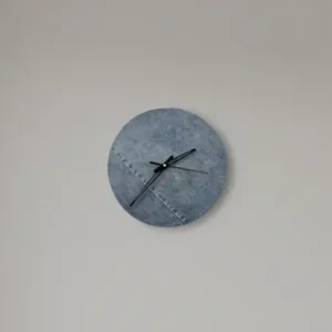 Tavistra Minimalist Denim Wall Clock – Unique Numberless Fabric Clock, Modern Rustic Decor