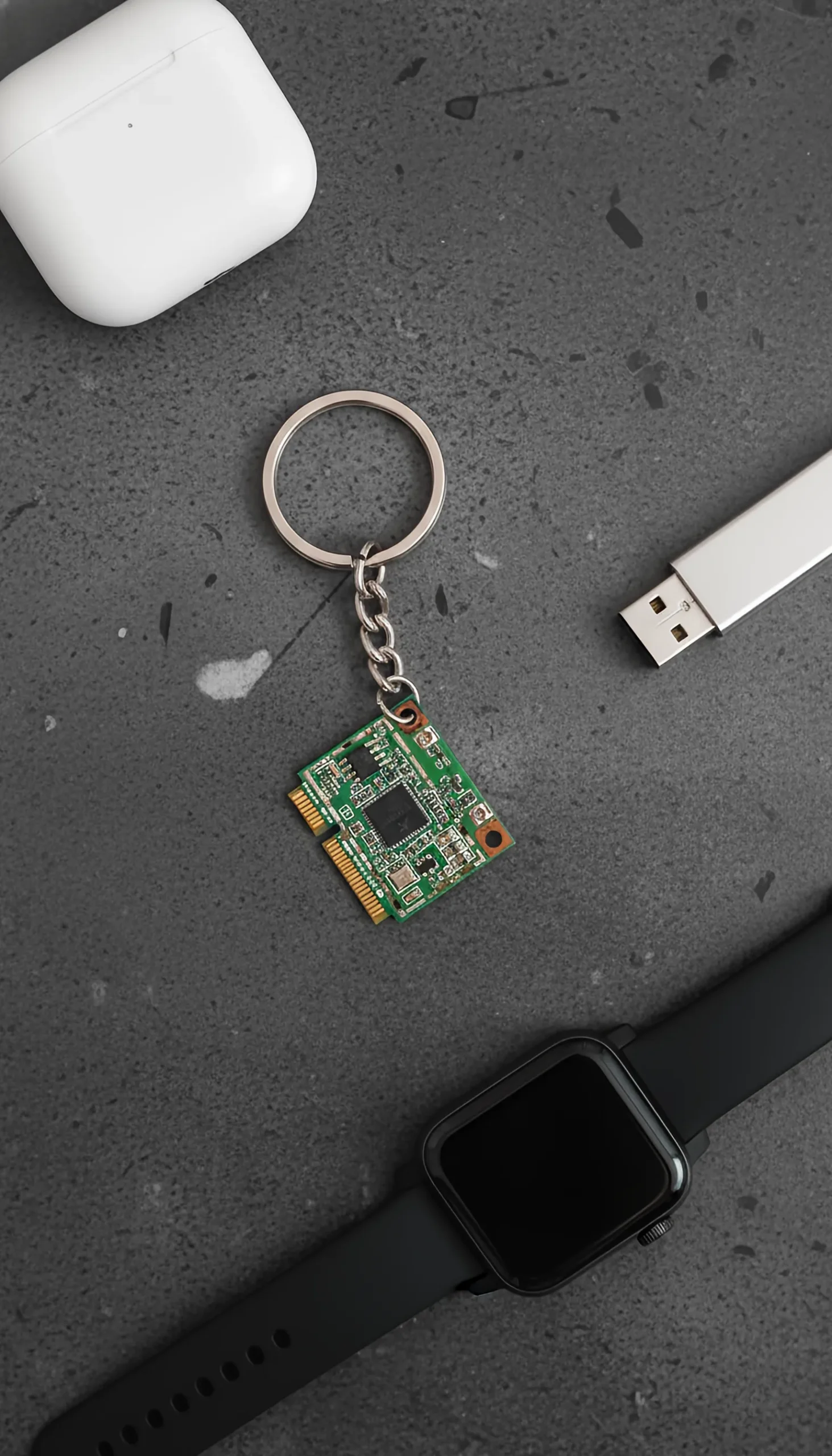 Tavistra Wi-Fi card keychain on a set of keys
